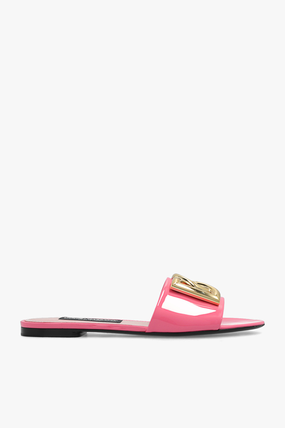 Dolce & Gabbana Block Heeled Slides in White/Multicolor